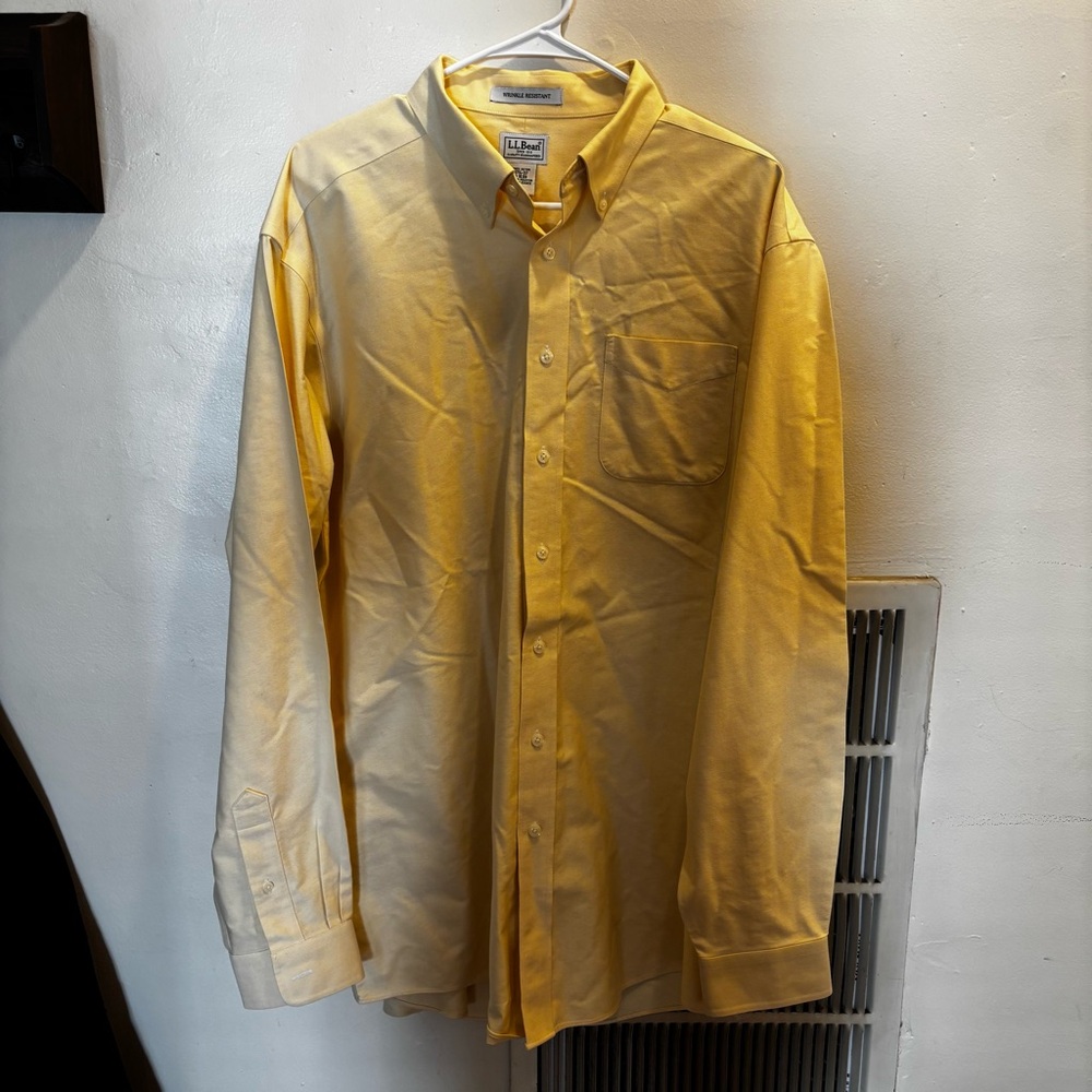 L.L. Bean Yellow Dress Shirt Long Sleeve